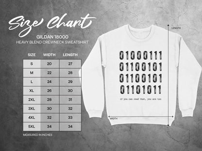 Binary Code Print Gildan 18000 Sweatshirt Product