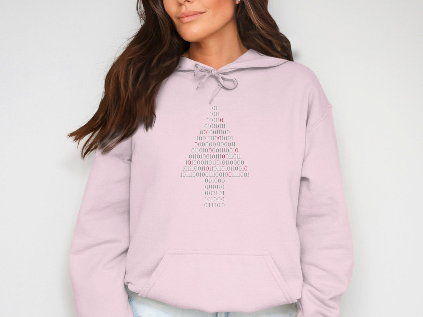 Binary Code Tree Design Casual Hoodie