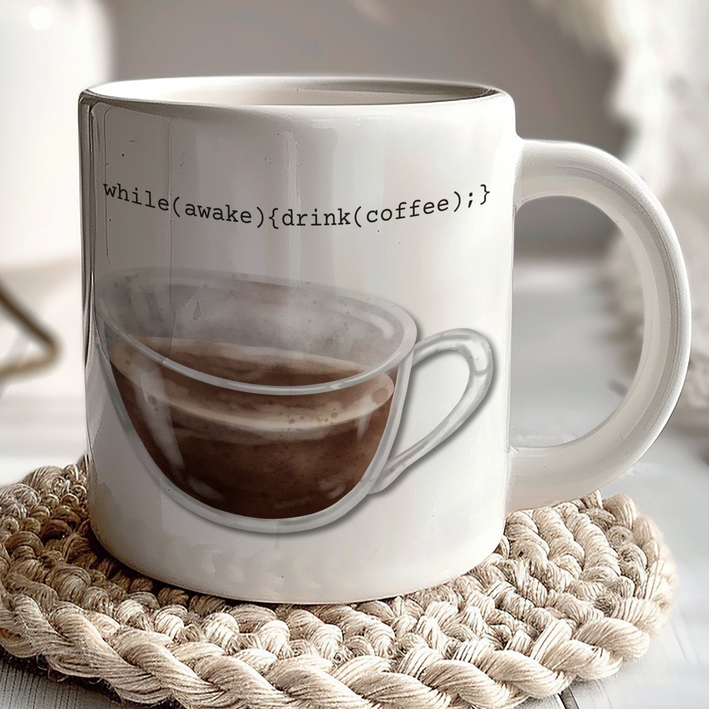 while(awake){drink(coffee);} Coffee Mug for Programmers