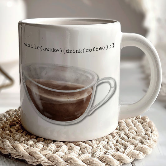 while(awake){drink(coffee);} Coffee Mug for Programmers