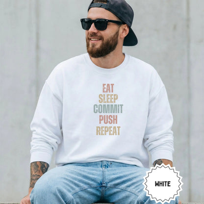 Motivational Eat Sleep Commit Push Repeat Sweatshirt
