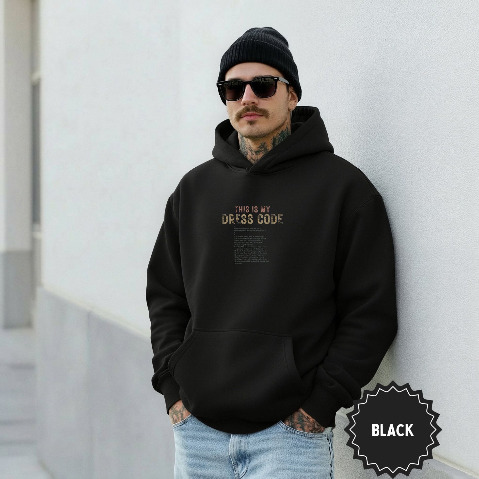 This Is My Dress Code Black Unisex Hoodie