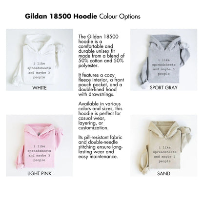 Gildan 18500 Hoodie i like spreadsheets unisex hoodie