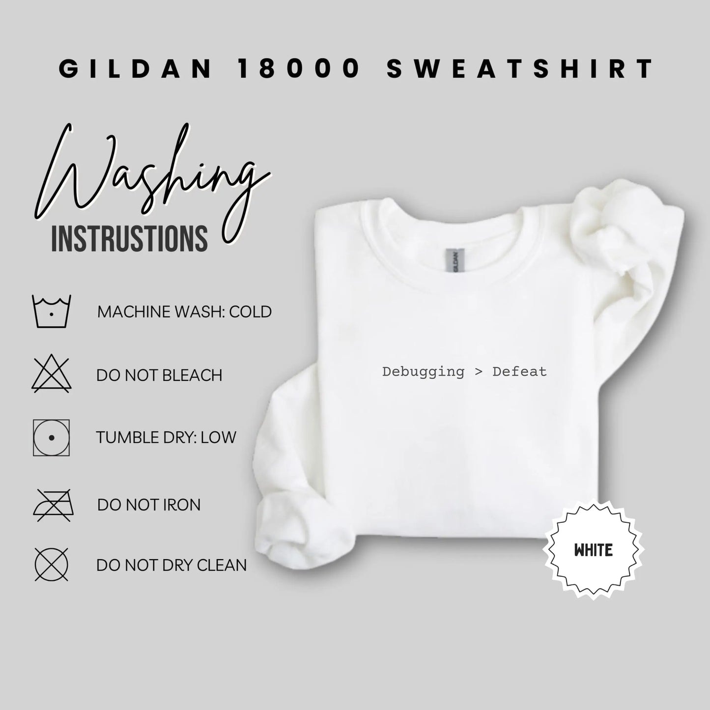 Debugging Greater Than Defeat Gildan 18000 Sweatshirt