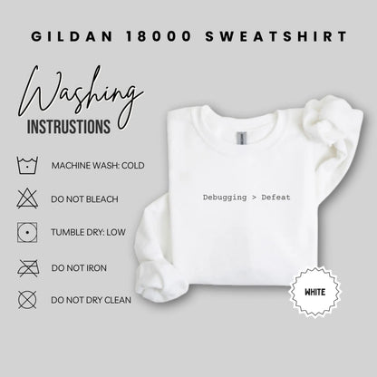 Debugging Greater Than Defeat Gildan 18000 Sweatshirt
