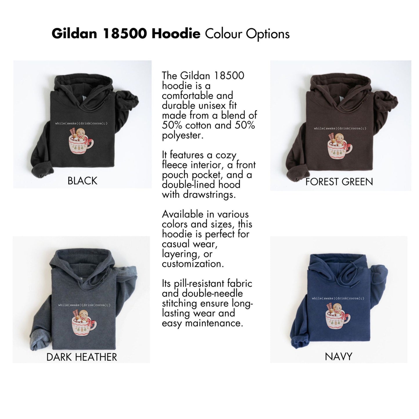 Gildan 18500 Hoodie Cozy Fleece Unisex Hoodie