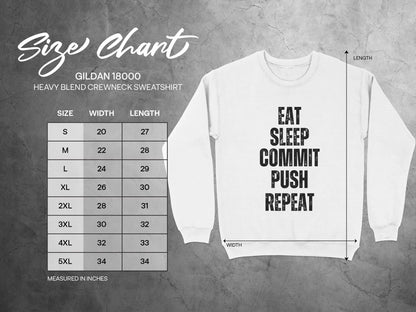 Eat Sleep Commit Push Repeat Crewneck Sweatshirt