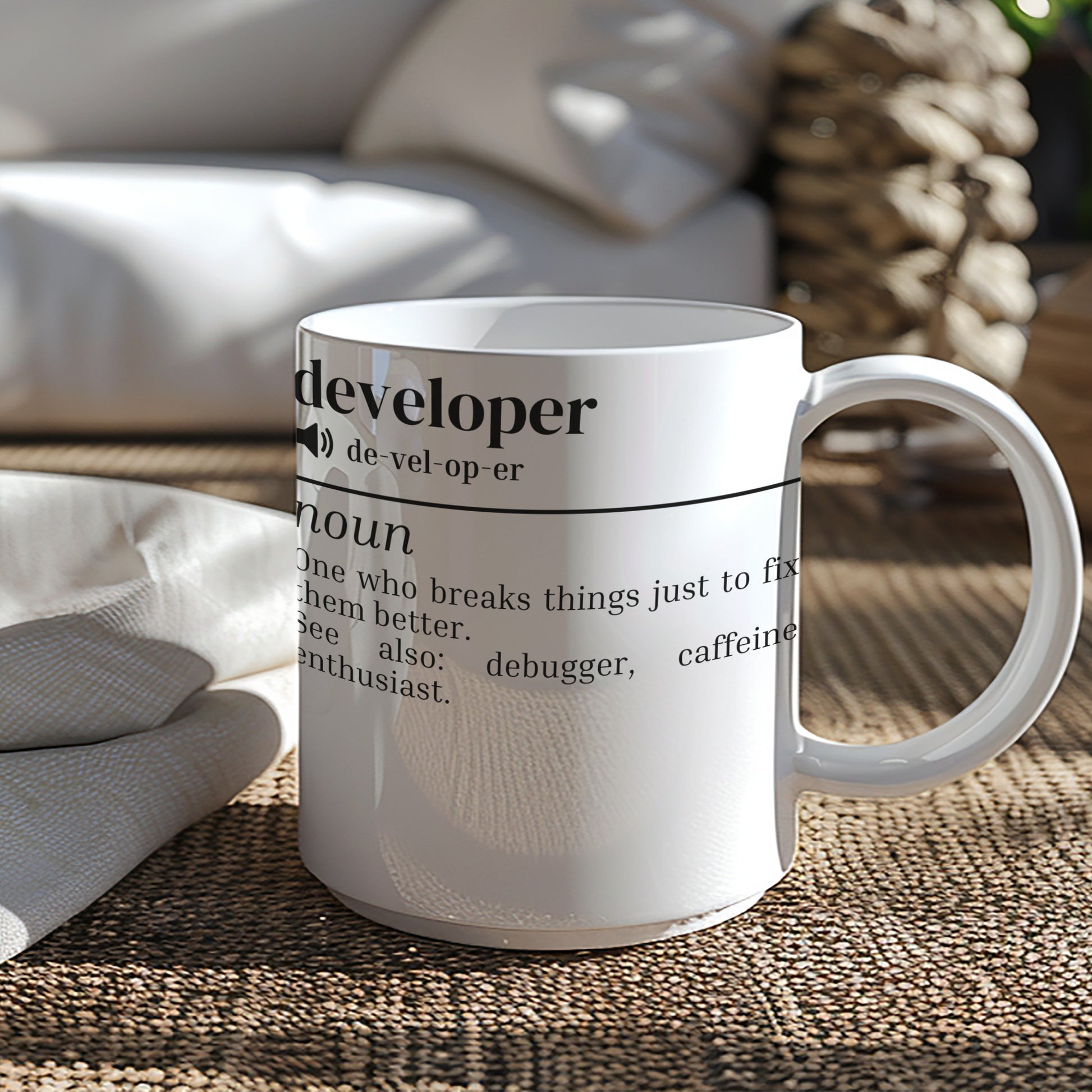 Developer Definition Debugger Caffeine Enthusiast Mug