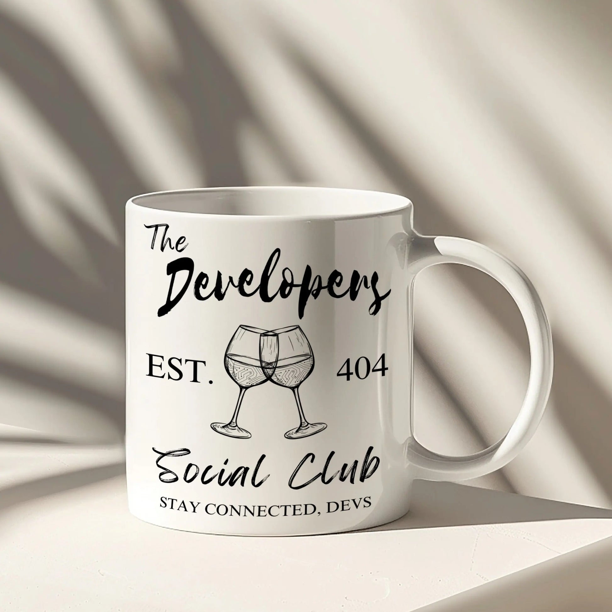 The Developers Social Club EST. 404 Coffee Mug