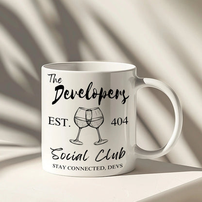 The Developers Social Club EST. 404 Coffee Mug