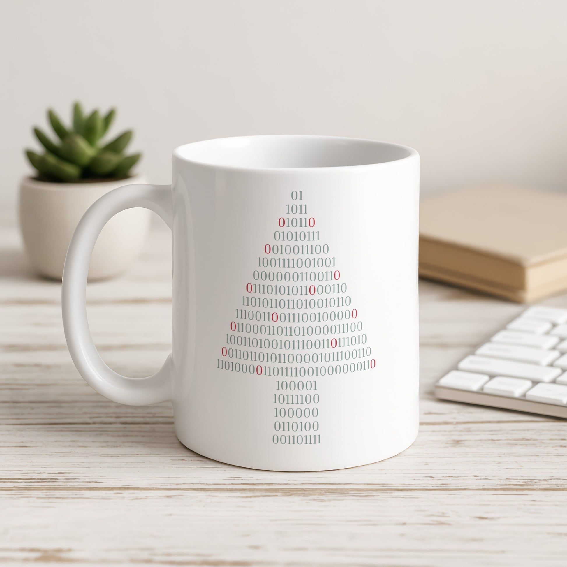 Binary Code Christmas Tree Design Mug Product