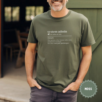 Funny System Admin Definition T-Shirt for IT Professionals