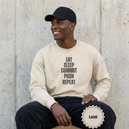 Eat Sleep Commit Push Repeat Sand Sweatshirt