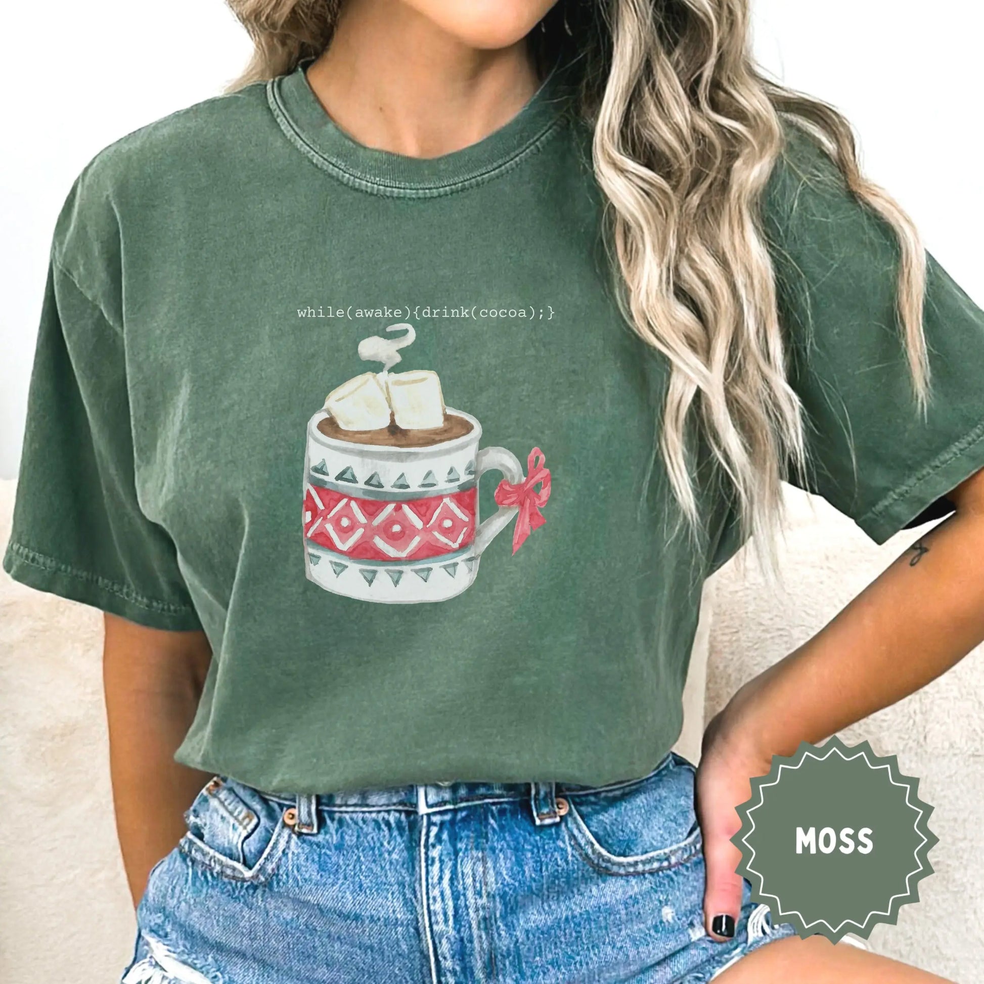 Cozy Cocoa Mug Graphic Tee Perfect for Winter Wear