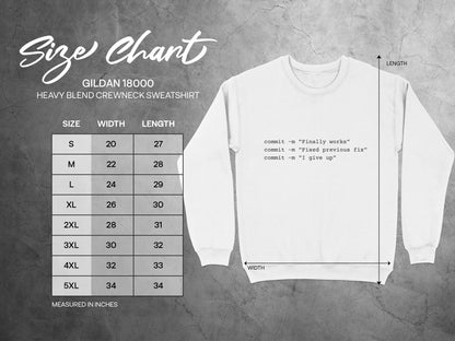 Commit Messages Graphic Gildan Crewneck Sweatshirt