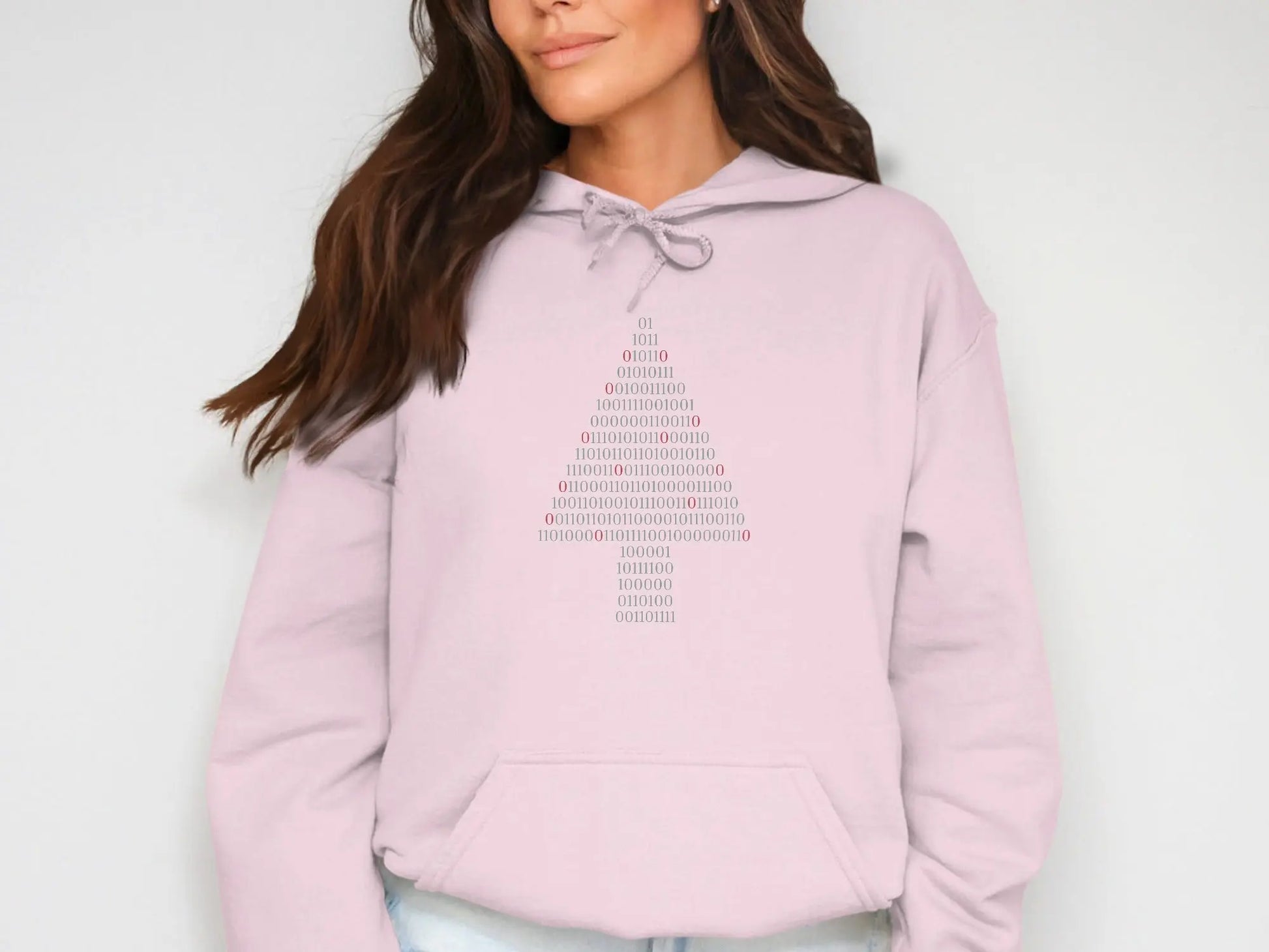 Binary Code Christmas Tree Design Hoodie