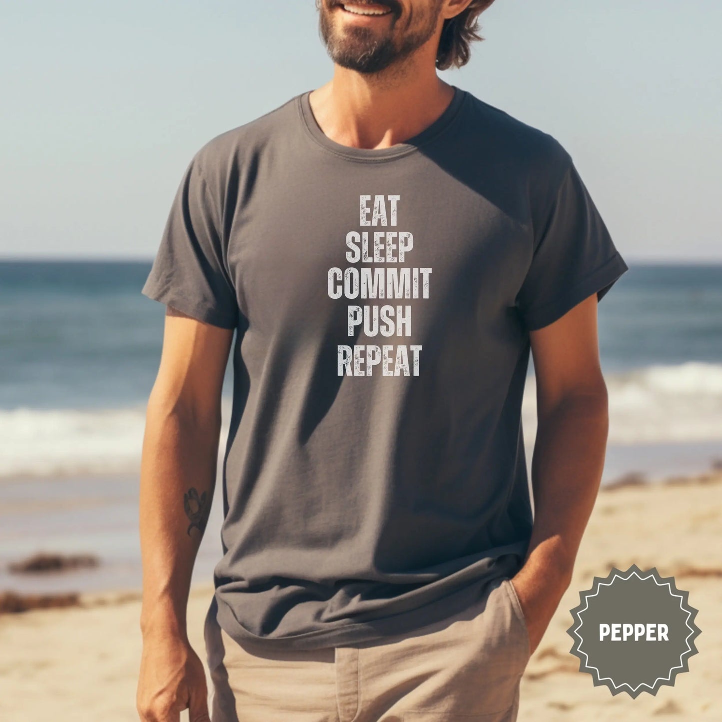 Eat Sleep Commit Push Repeat Motivational Shirt