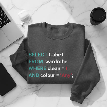 SELECT t-shirt FROM wardrobe WHERE clean AND colour shirt