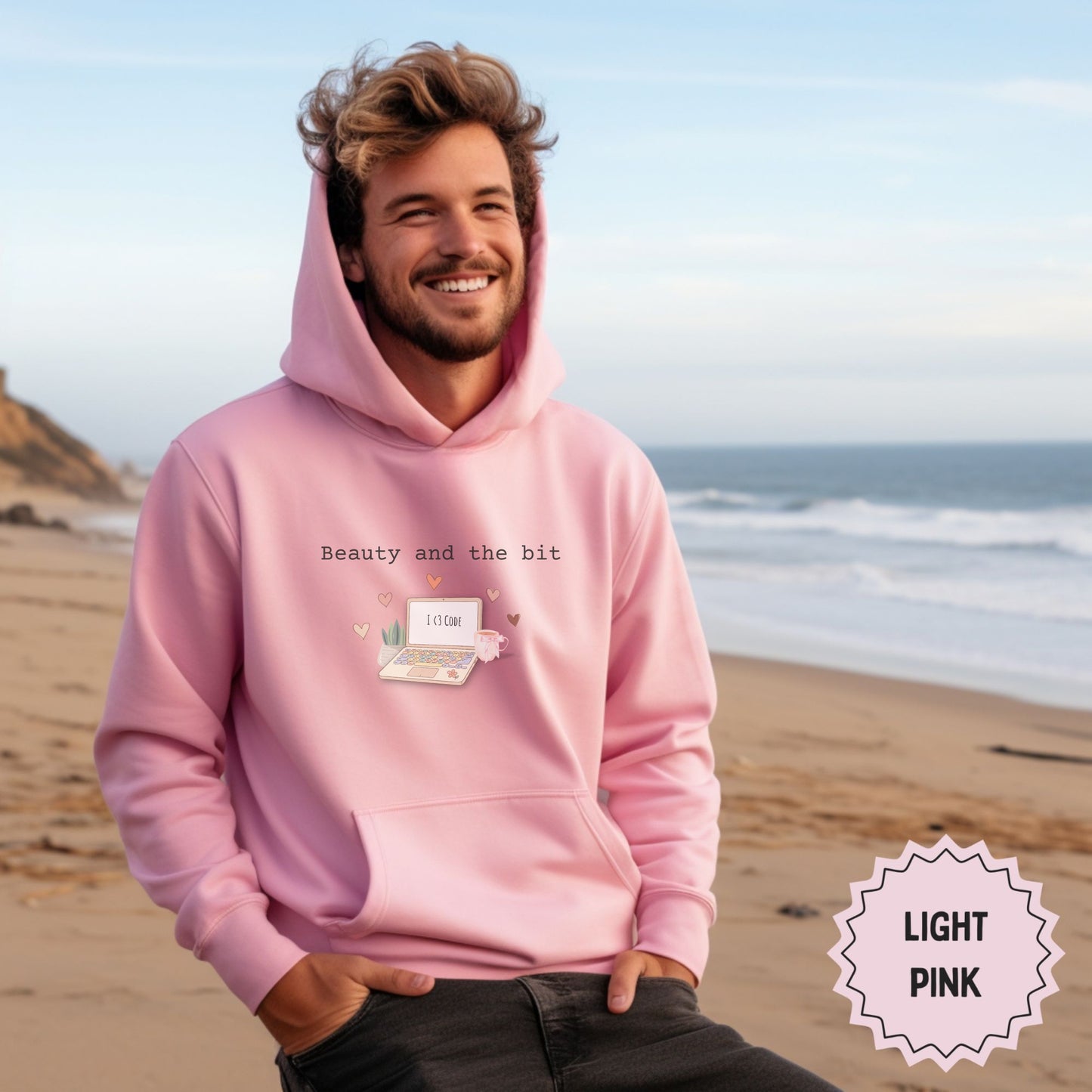 Beauty and the Bit Light Pink Hoodie