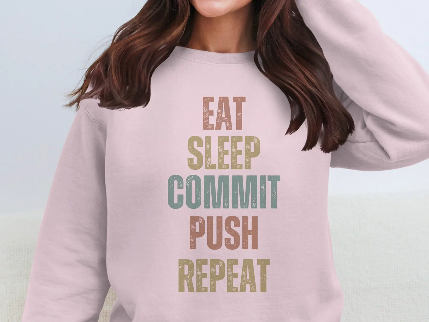 Eat Sleep Commit Push Repeat Graphic Sweatshirt
