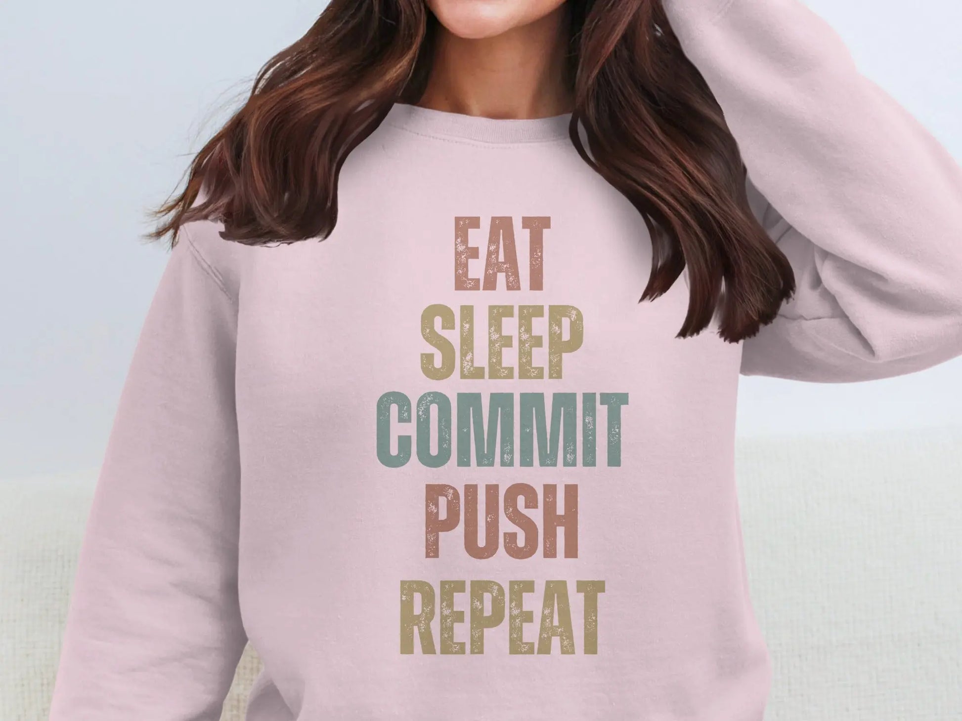 Eat Sleep Commit Push Repeat Graphic Sweatshirt