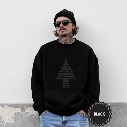 Black Binary Design Sweatshirt with Cool Casual Look