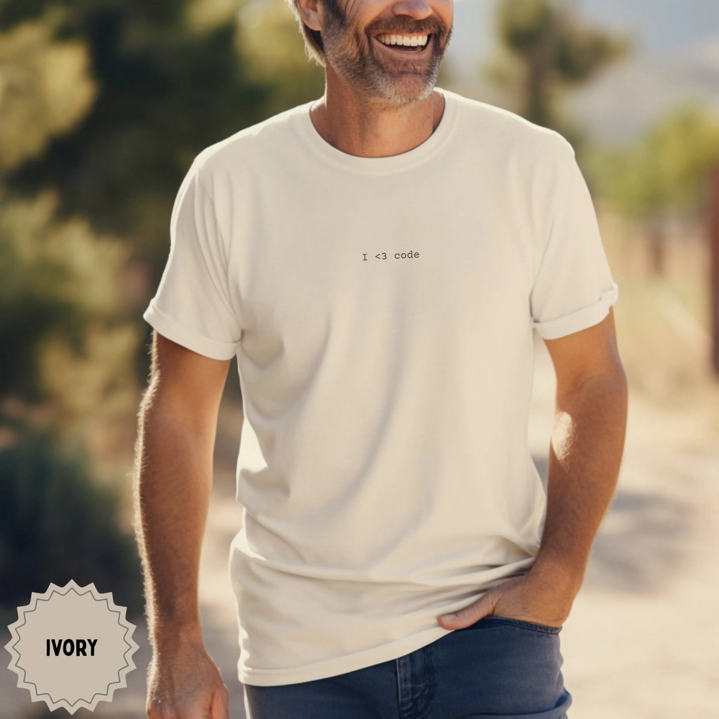 Ivory 'I <3 code' T-shirt for Programmers