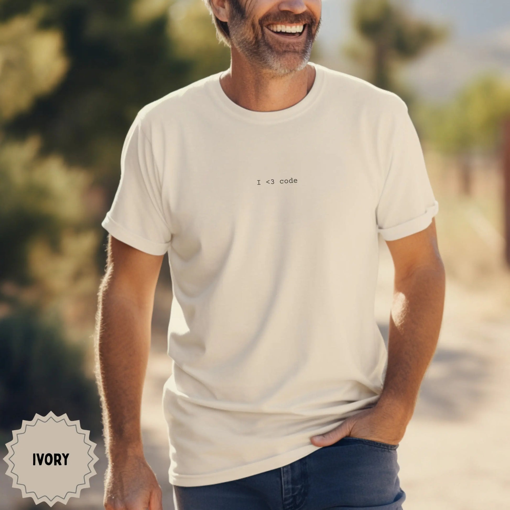 Ivory 'I <3 code' T-shirt for Programmers