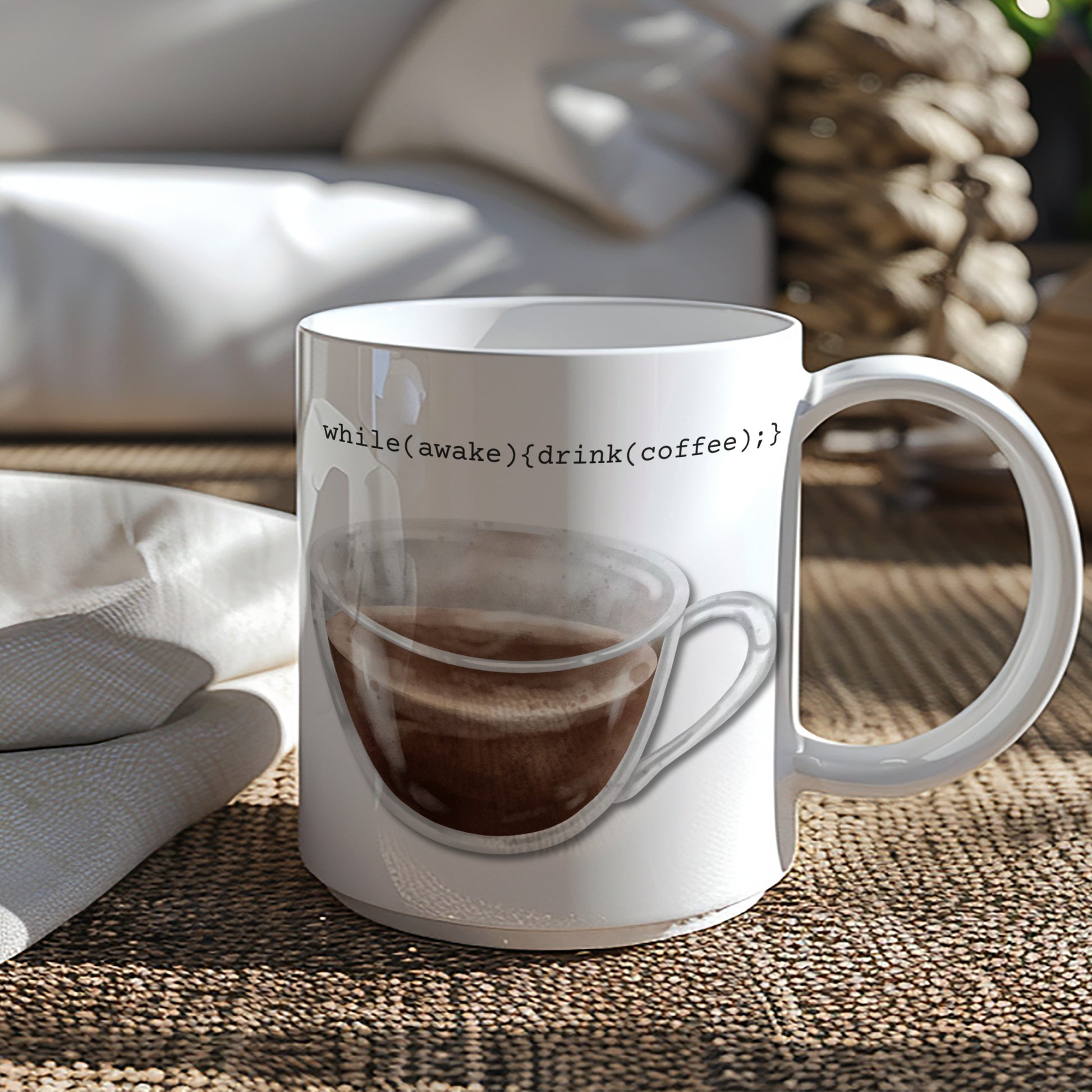 While Awake Drink Coffee Code Mug Coffee Cup