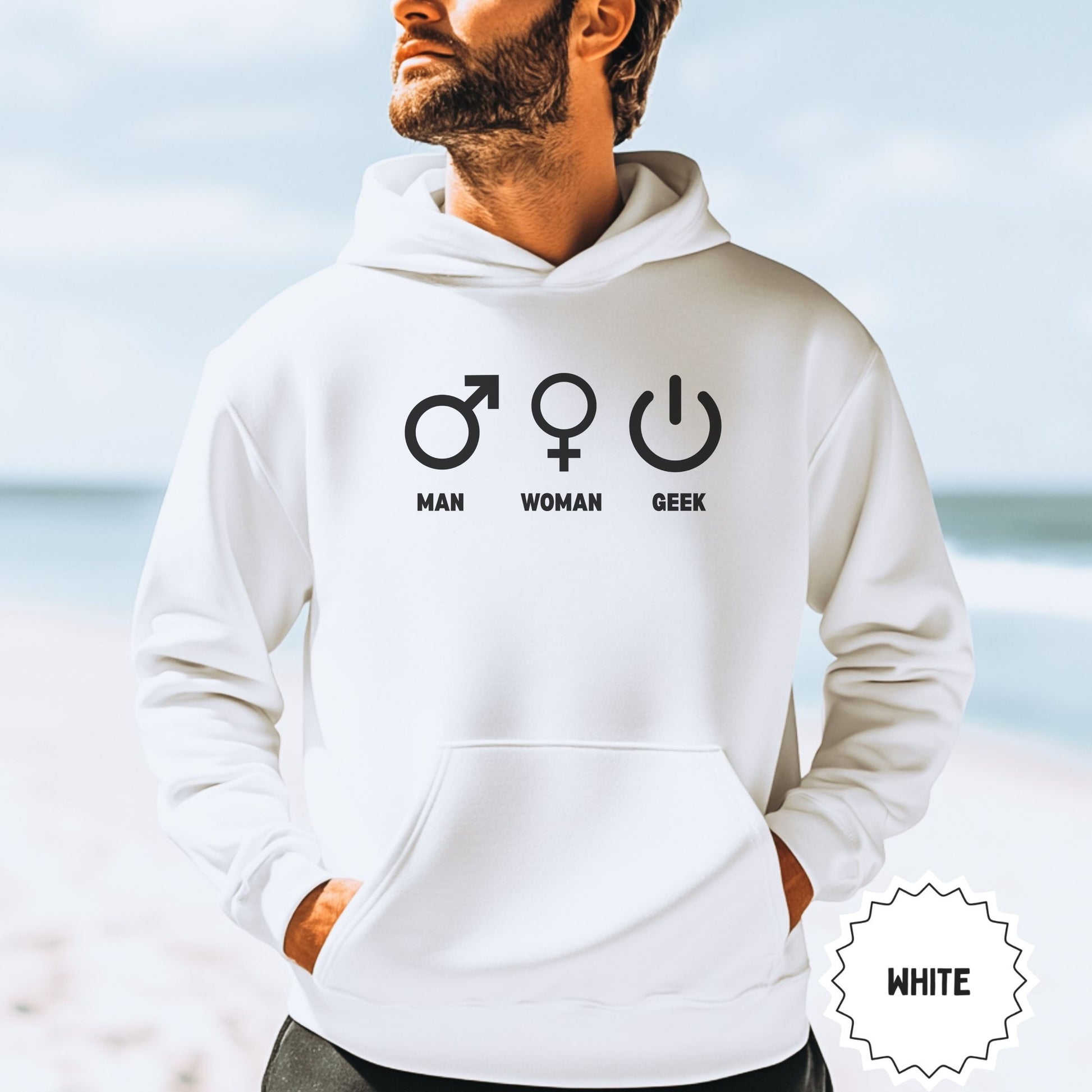 Unique Man Woman Geek Hoodie Unisex Funny Sweatshirt