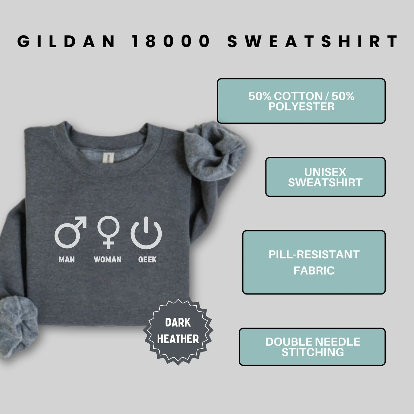 Gildan 18000 Sweatshirt Unisex Pill-Resistant Fabric