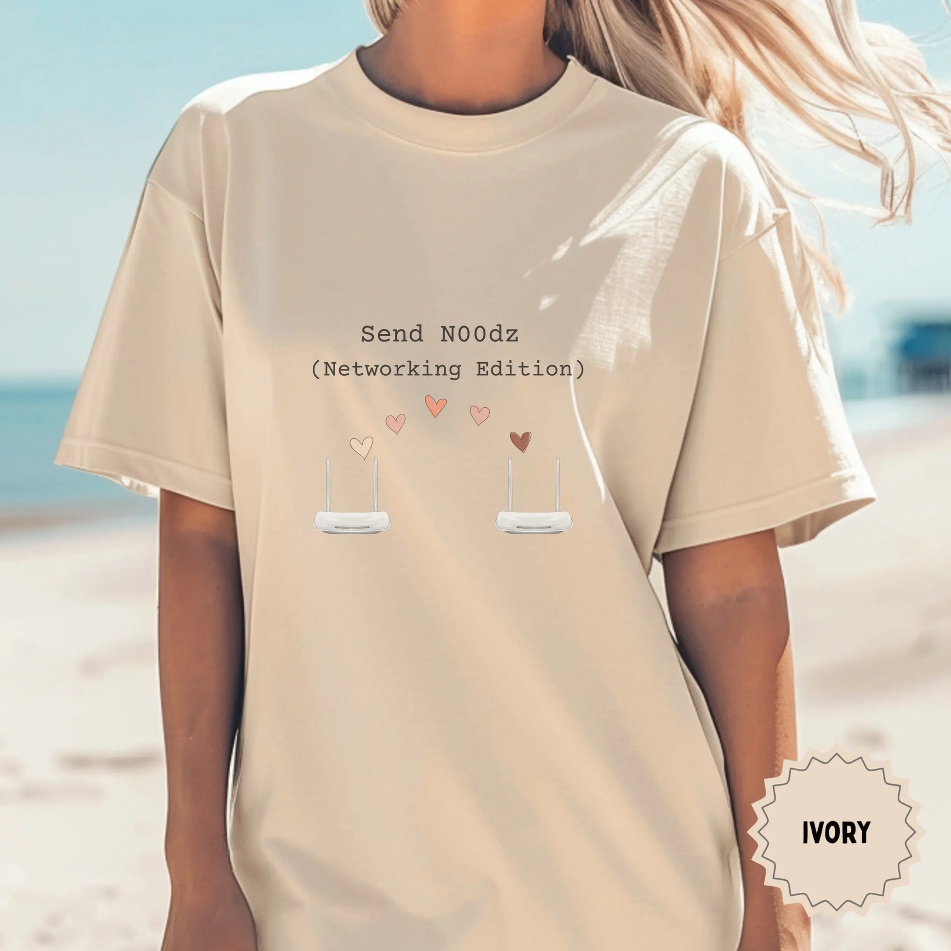 Send N00dz Networking Edition Ivory T-shirt