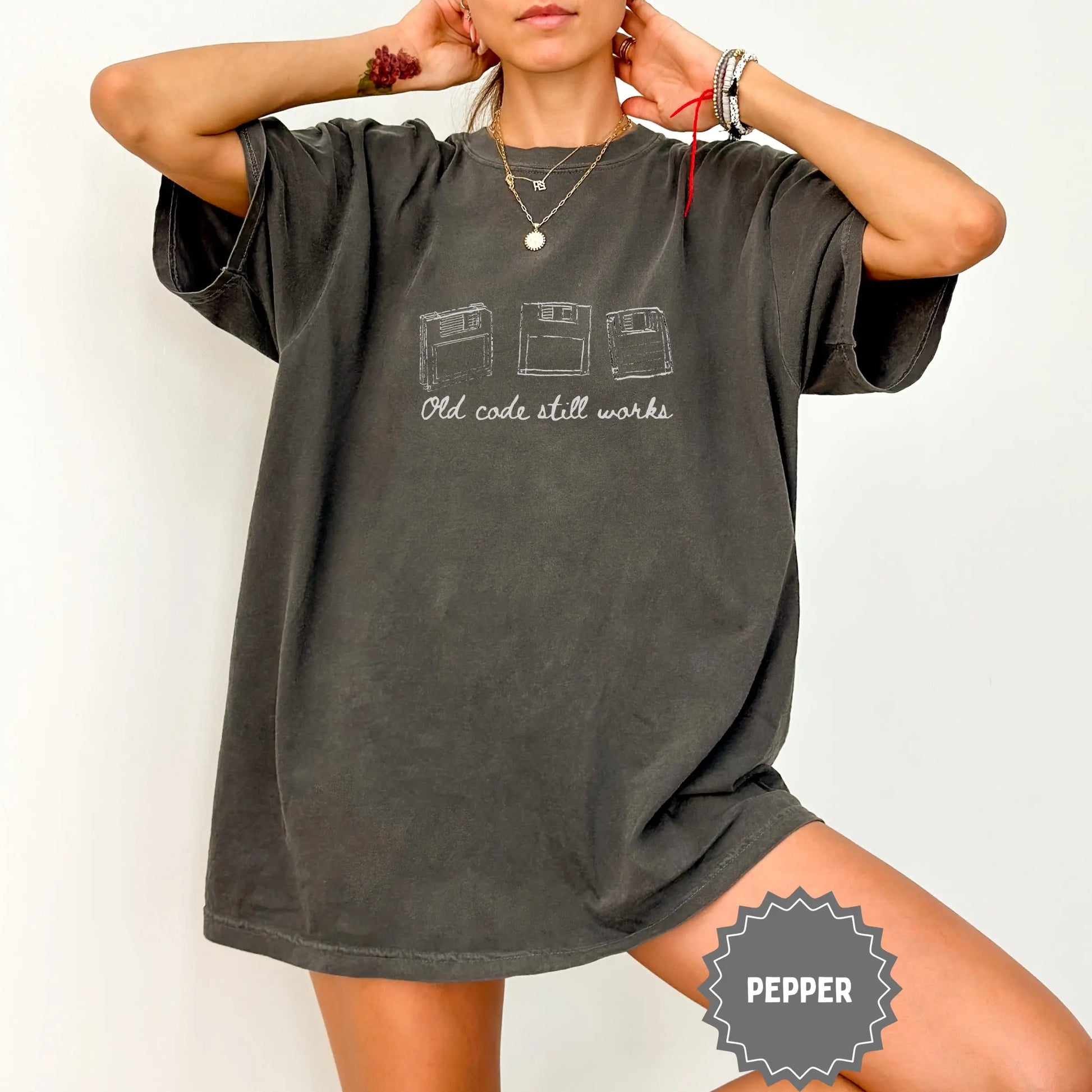 Old Code Still Works Graphic T-Shirt in Pepper Color