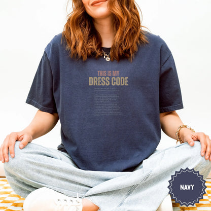 This Is My Dress Code Navy T-shirt casual top
