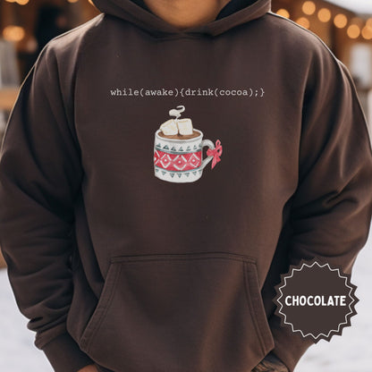 Cozy Hot Cocoa Themed Hoodie for Winter Enthusiasts