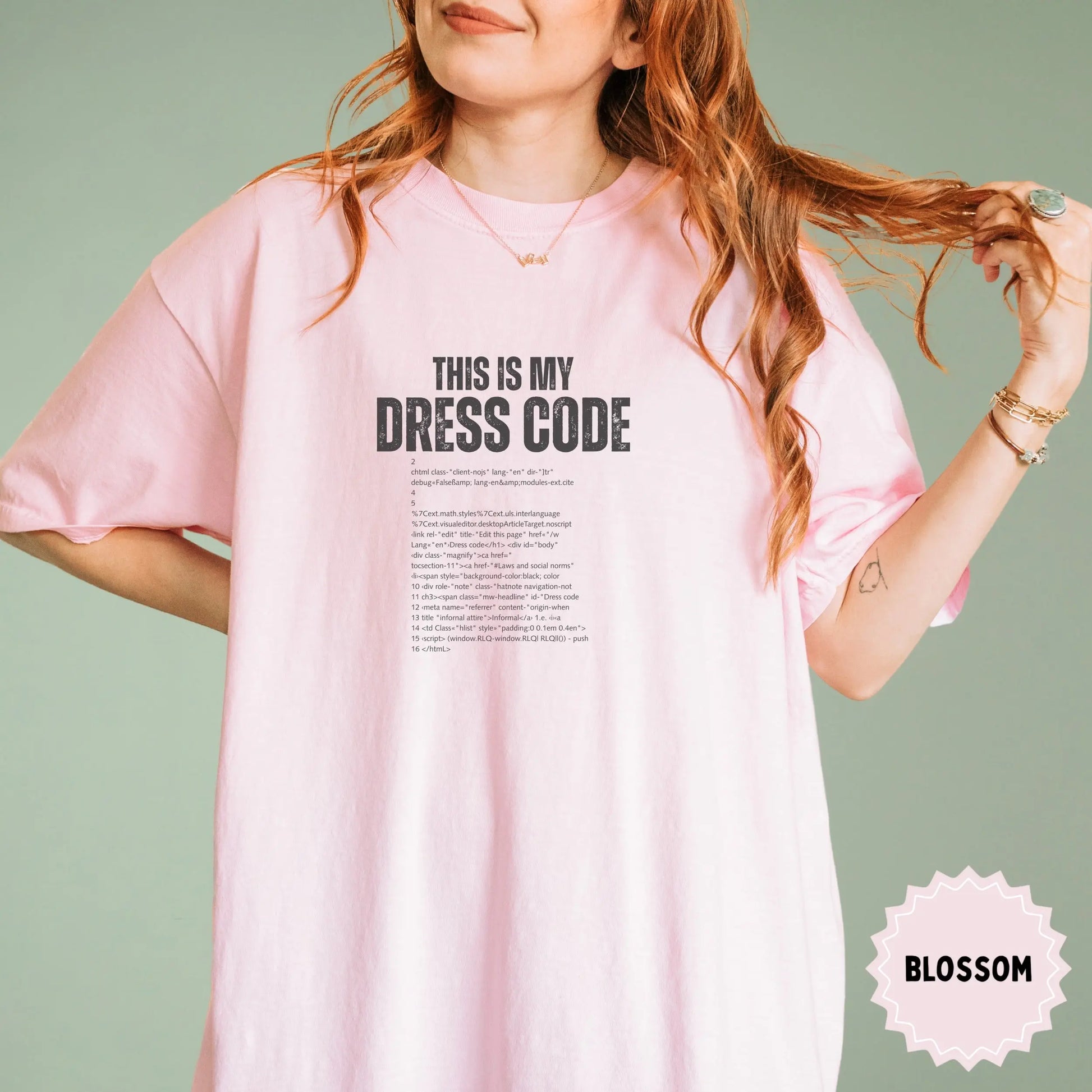 This Is My Dress Code Text Print Oversized T-shirt