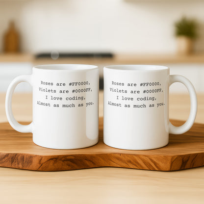 Funny Coding Poem Printed White Mug Set