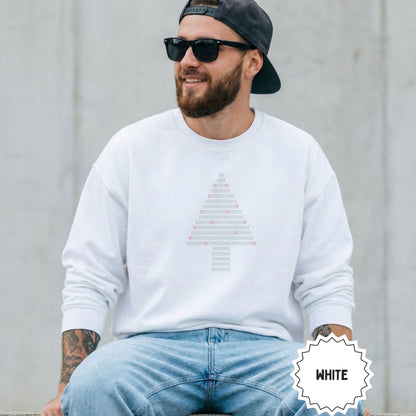 Binary Code Christmas Tree Design Sweatshirt