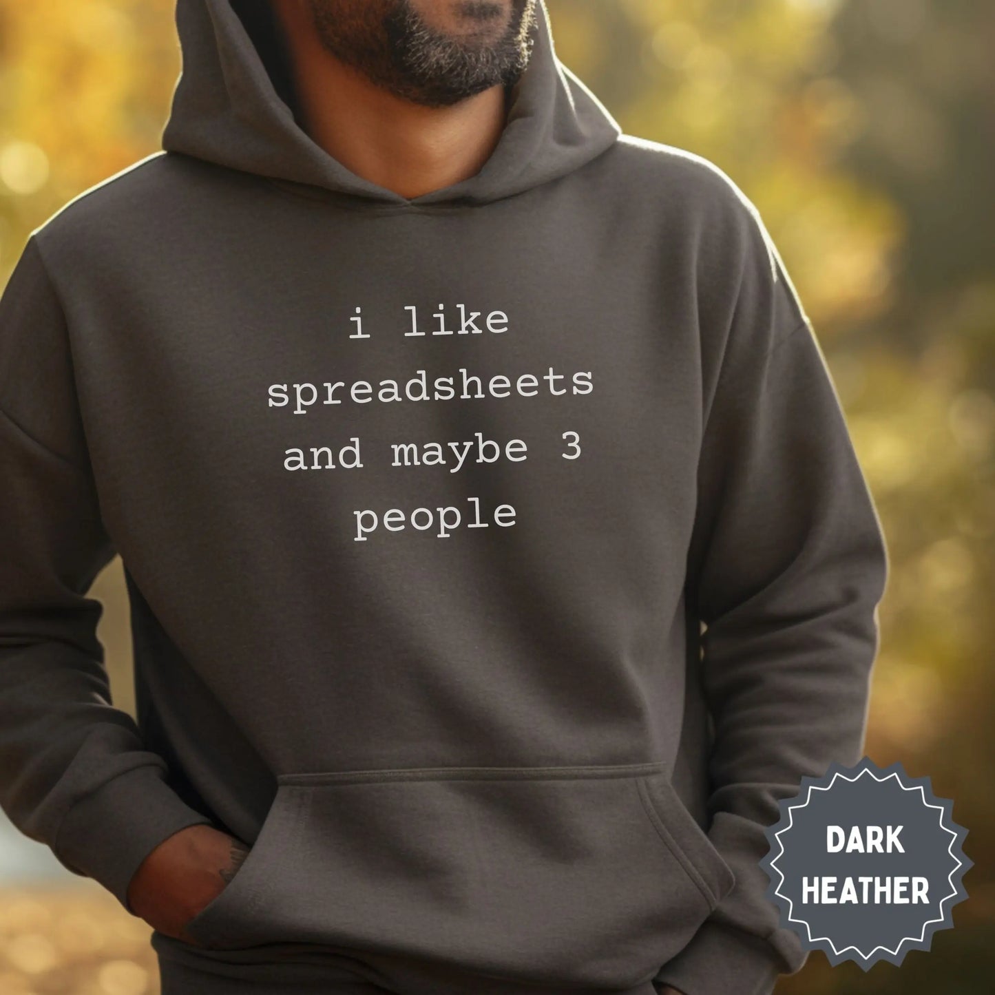 I Like Spreadsheets Dark Heather Hoodie