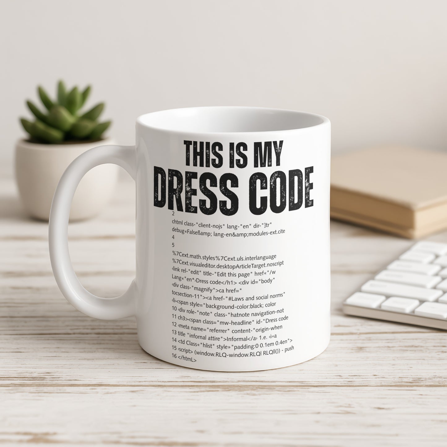 'This Is My Dress Code Printed White Mug for Coders'
