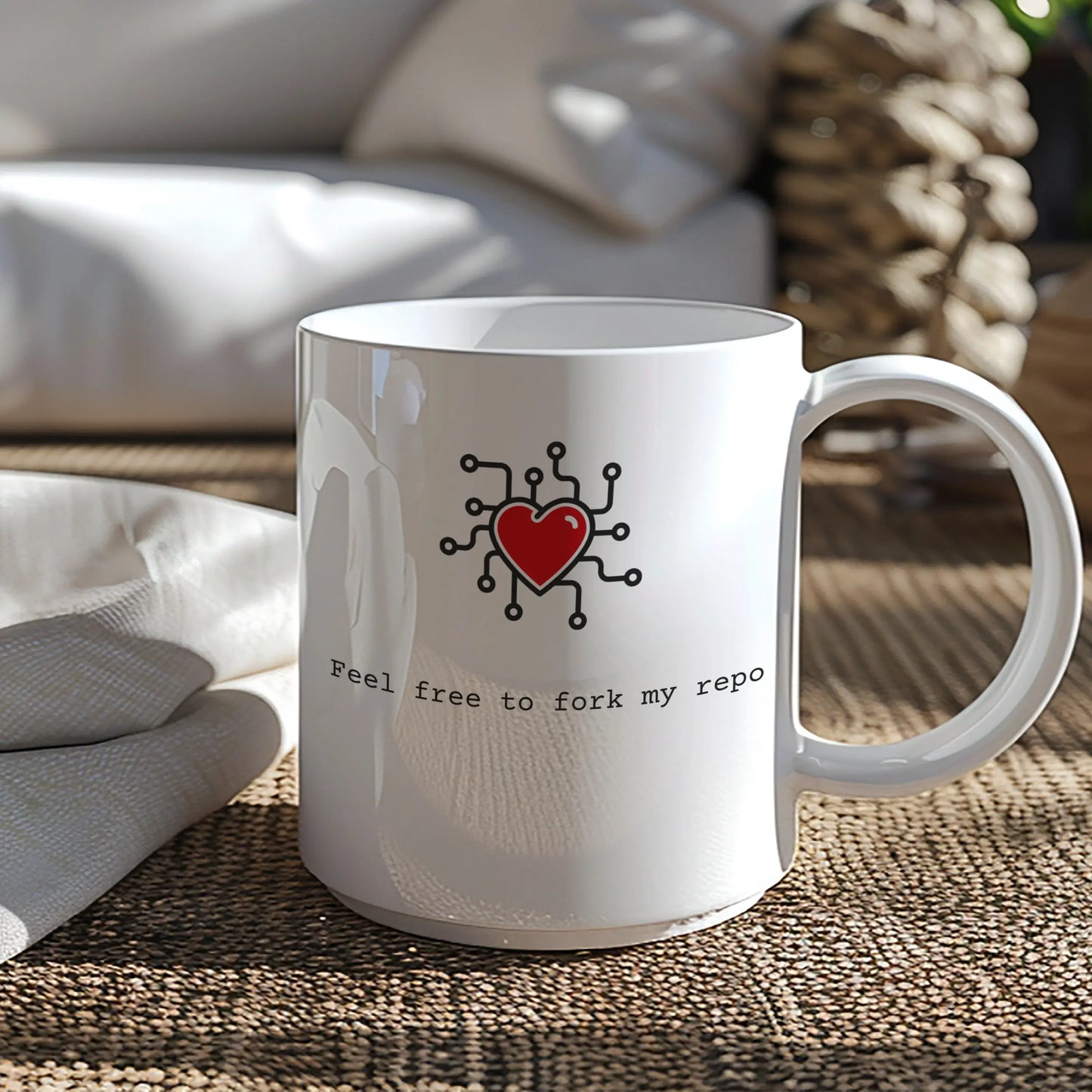 Feel Free to Fork My Repo Mug - Geeky Coffee Cup