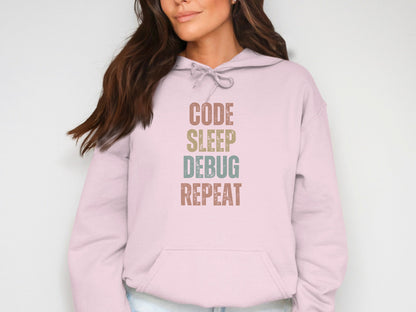 Code Sleep Debug Repeat Motivational Hoodie