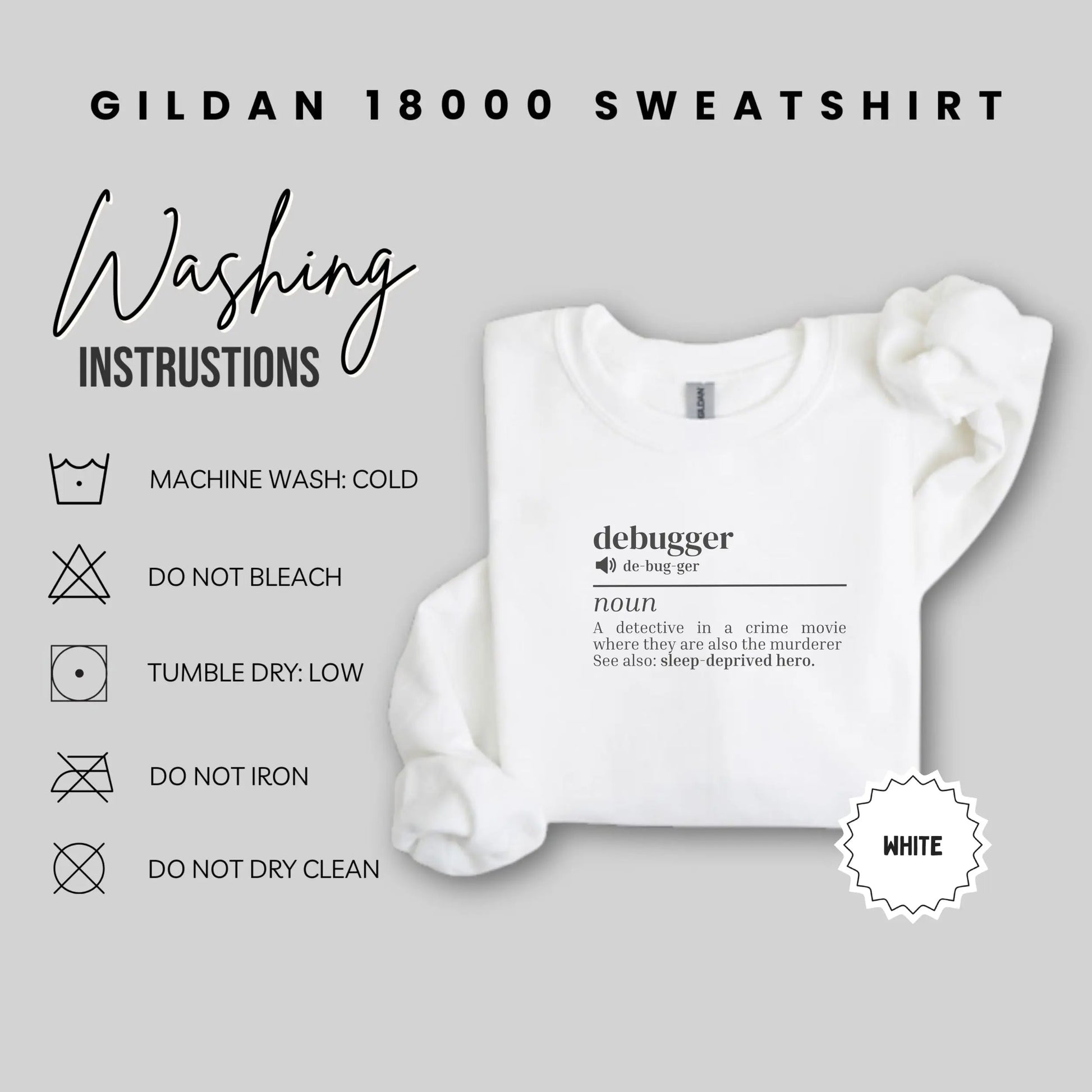 Debugger Definition Graphic Gildan 18000 Sweatshirt