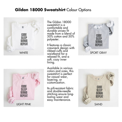 Gildan 18000 Crewneck Sweatshirt Colour Options