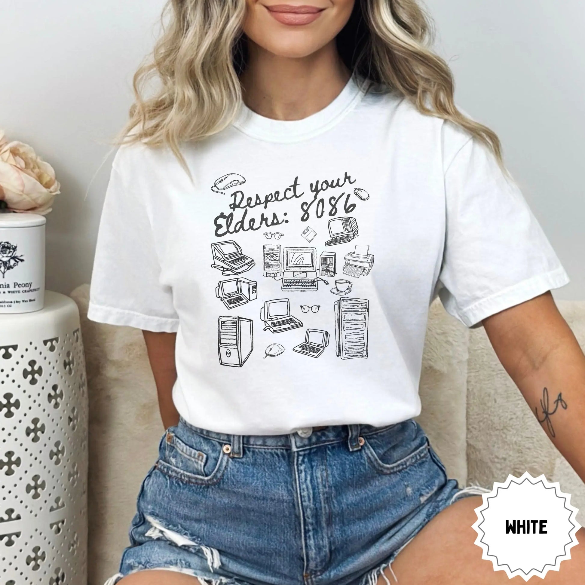 Respect Your Elders 8086 Computers Graphic T-Shirt