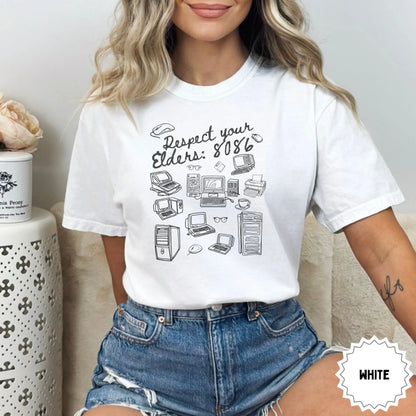 Respect Your Elders 8086 Computers Graphic T-Shirt