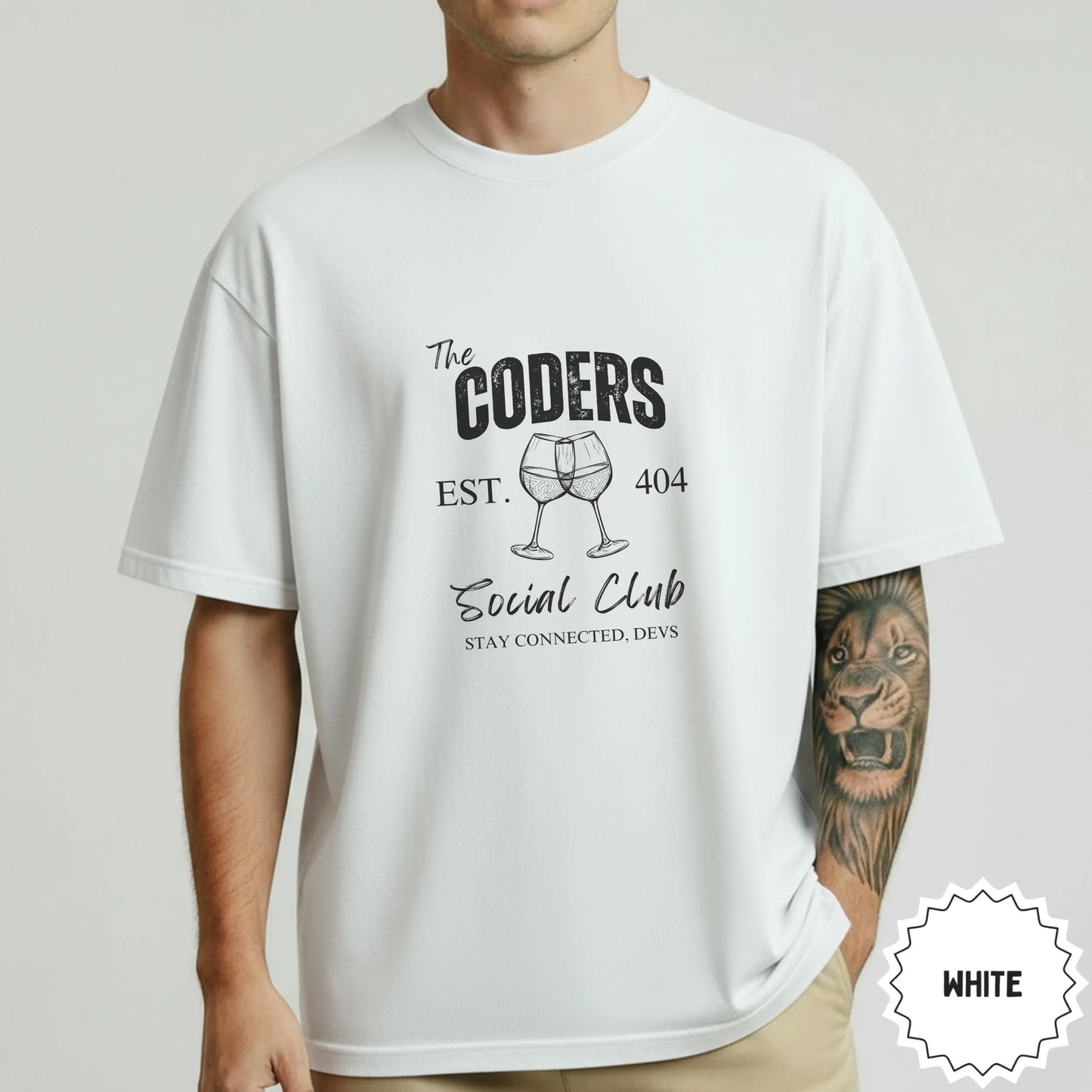 The Coders Social Club White T-Shirt Stay Connected Devs