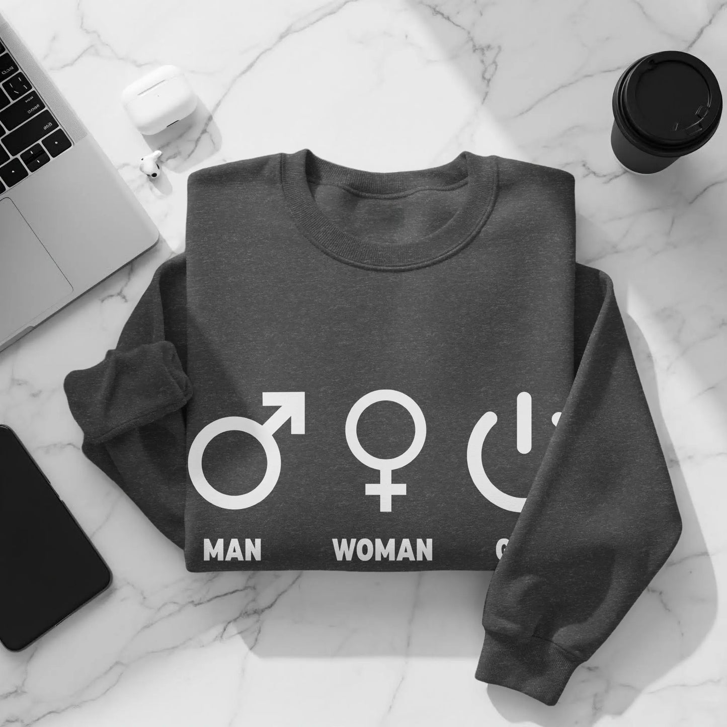 Humorous Geeky Man Woman Gamer Symbols Sweatshirt