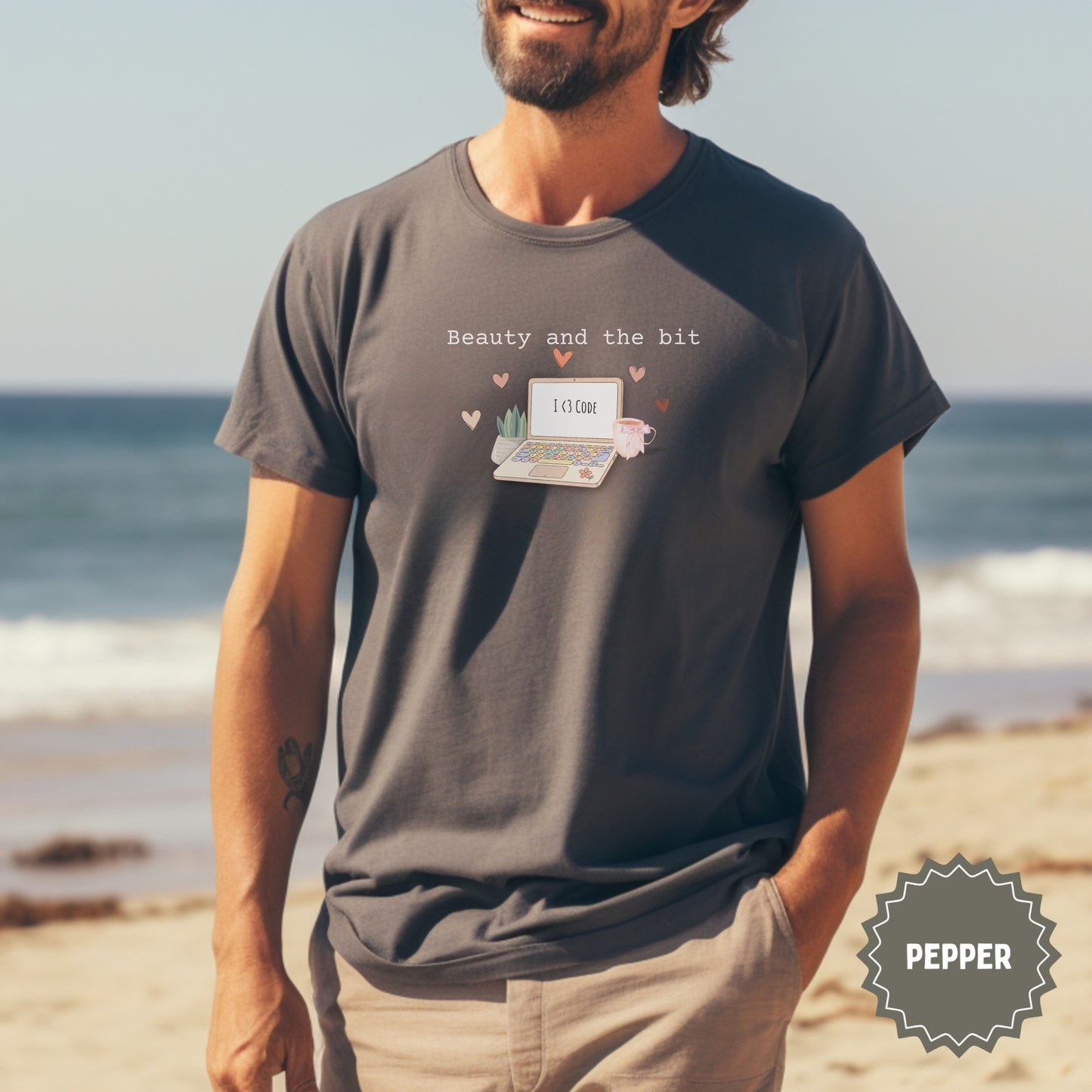 Beauty and the Bit I Love Code T-Shirt