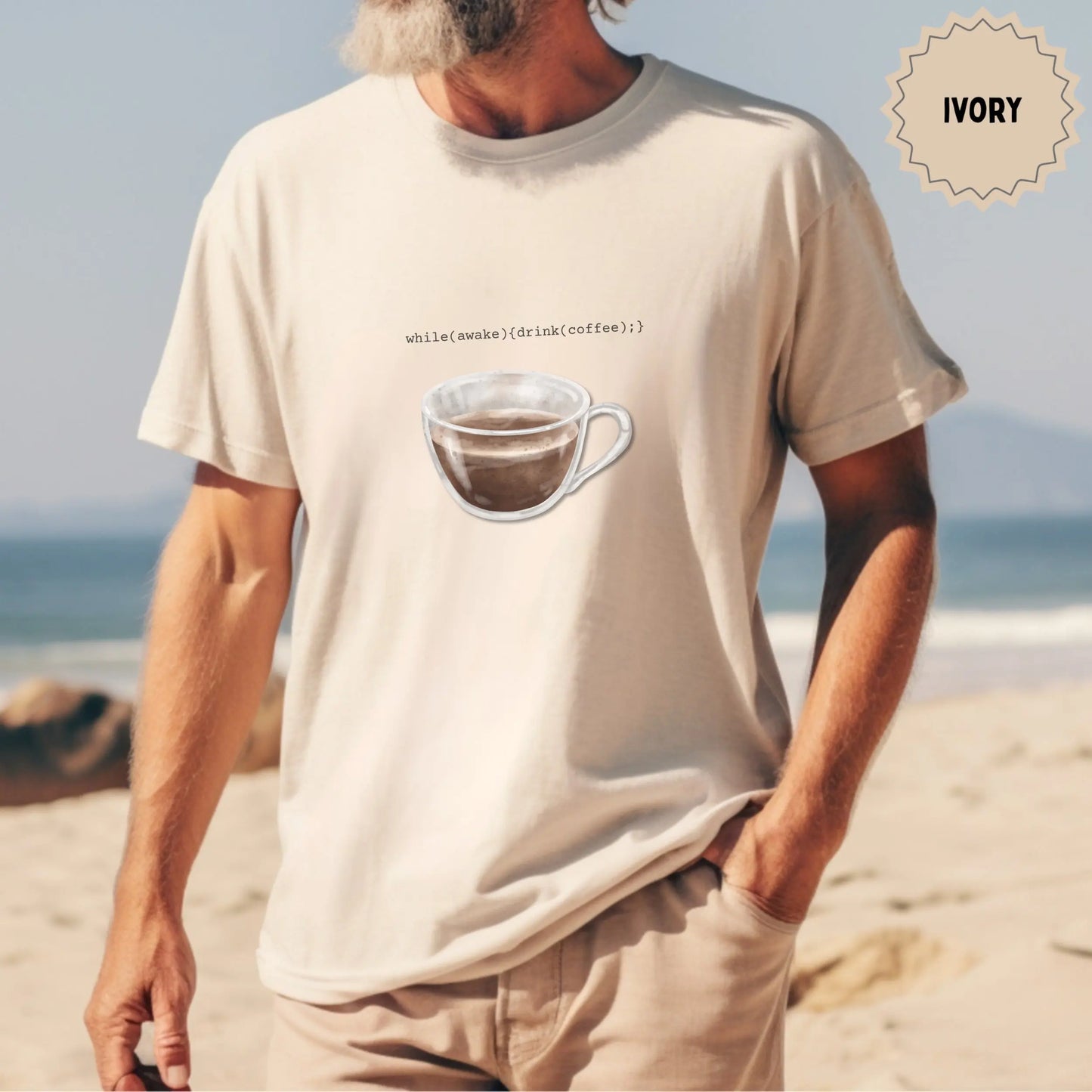 while(awake){drink(coffee);} Ivory T-Shirt